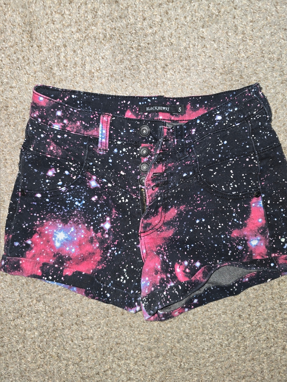 Blackheart Galaxy Print Shorts Size 5